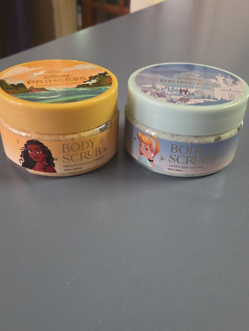 Disney Princess Body Scrub Duo - Yellow & Light Blue Jars